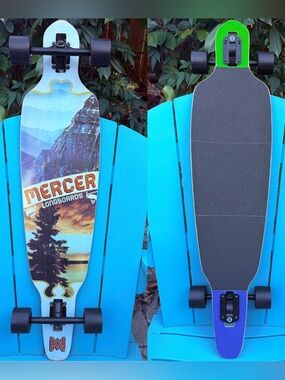 Mercer "Levity" Drop-Through Complete Longboard Skateboard 10" - Omen RKP Trucks